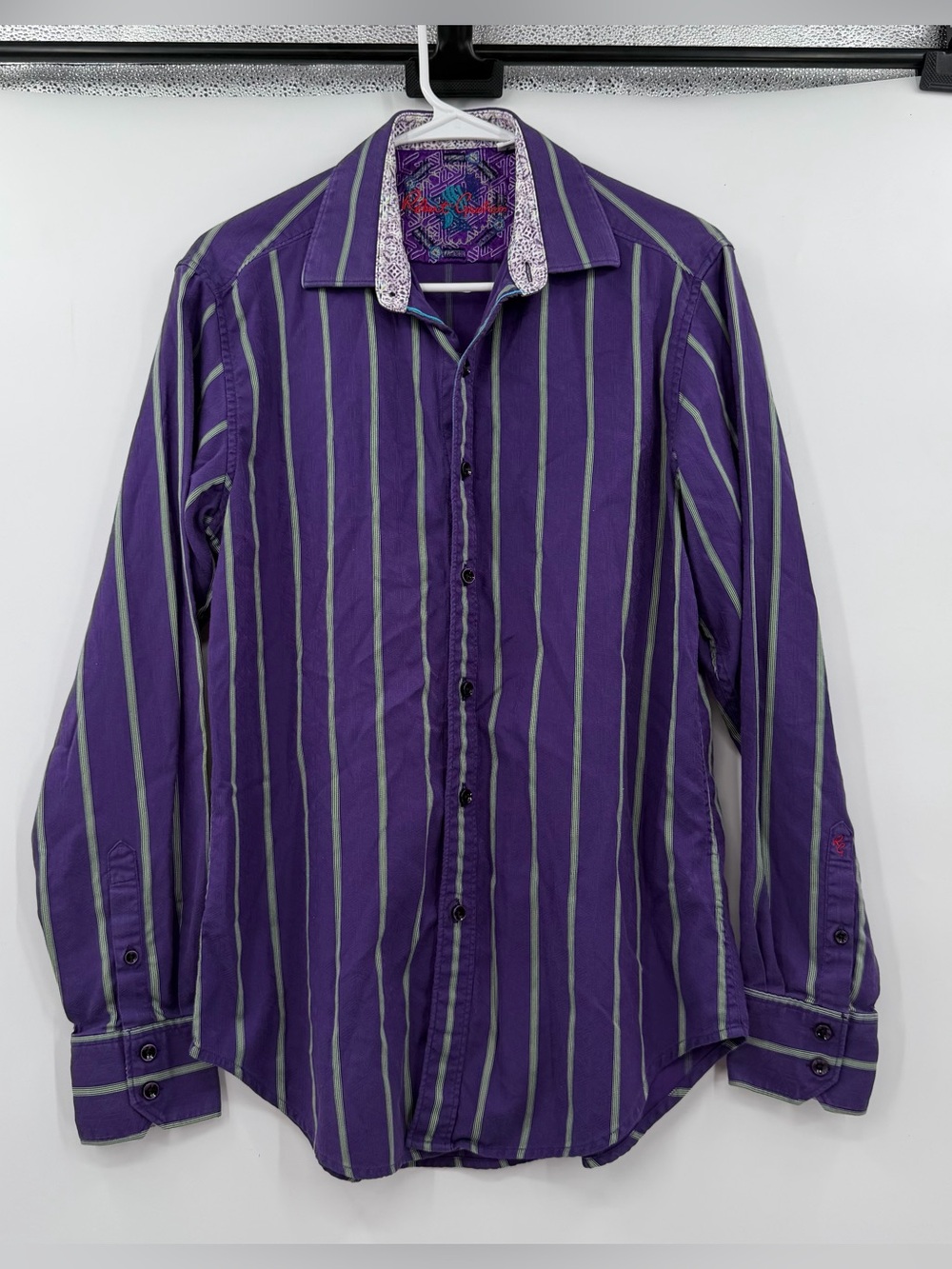 Robert graham purple striped button down small